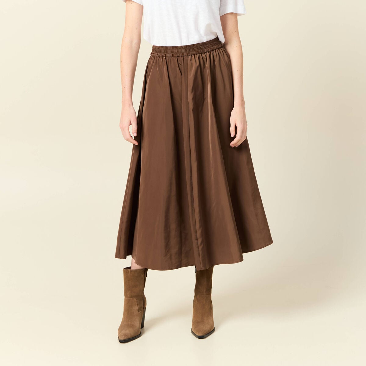 Jupe marron fonc&eacute; femme