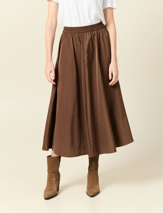 Jupe marron fonc&eacute; femme