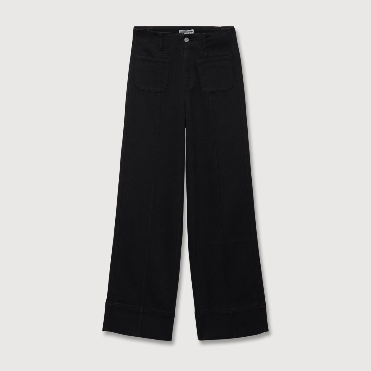 Jeans wide large taille haute denim noir femme