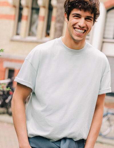 T-shirt manches courtes bleu gris homme