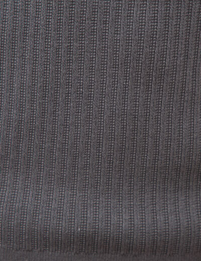 Pull manches longues en coton gris fonc&eacute; homme