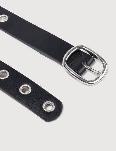 Ceinture large en pu noir femme