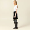 Jupe droite velours noir femme