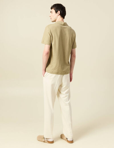 Polo manches courtes vert olive homme