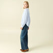 Blouse manches longues bleu femme