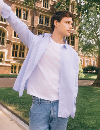 Chemise manches longues bleu ciel homme