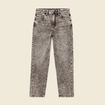 Jeans straight 5 poches denim snow gris femme