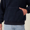 Sweat à capuche sherpa bleu marine homme