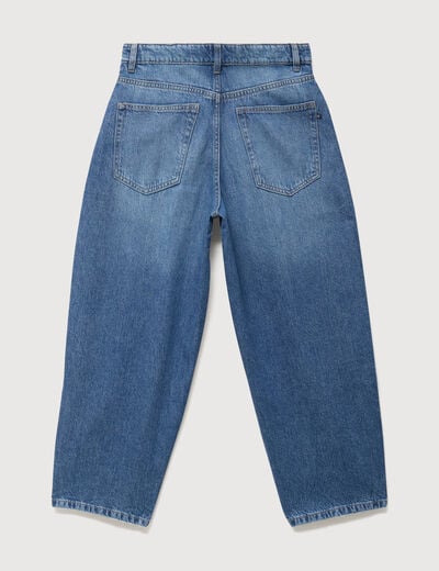 Jeans barrel 7/8&egrave;me taille standard denim used femme