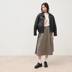 Jupe taille haute gris femme