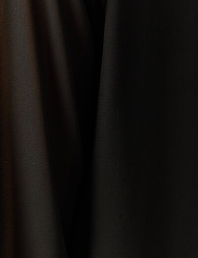 Blouse oversize col montant doubl&eacute;e noir femme
