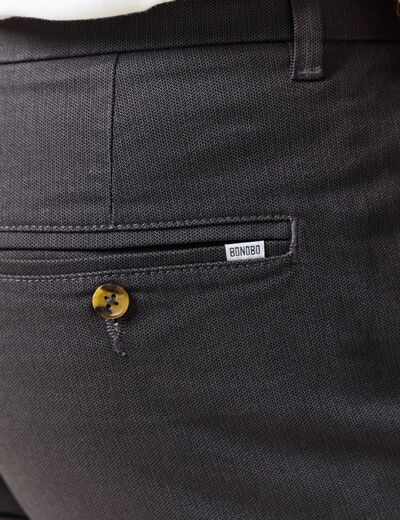 Pantalon chino slim gris fonc&eacute; homme