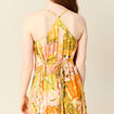 Robe longue droite orange corail femme