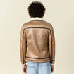 Blouson suédine zippé marron foncé homme