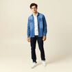 Polo cintr&eacute; manches courtes en coton ecru homme