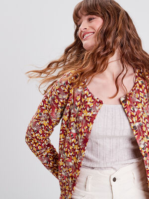 Gilet manches longues vieux rose femme