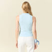 Polo sans manches bleu pastel femme