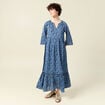 Robe longue droite bleu femme