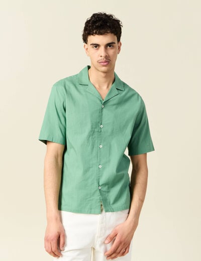 Chemise manches courtes vert homme