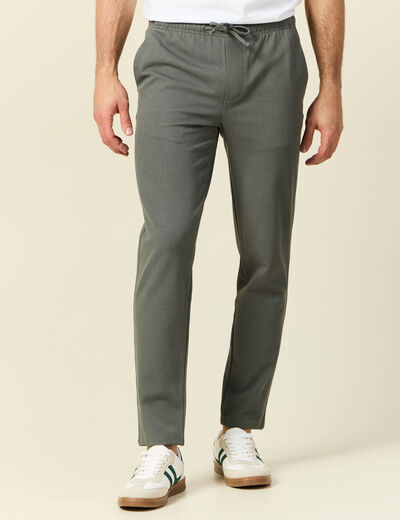 Pantalon chino jogger vert kaki homme