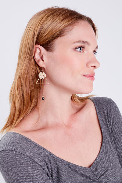 Boucles d'oreilles pendantes couleur or femme