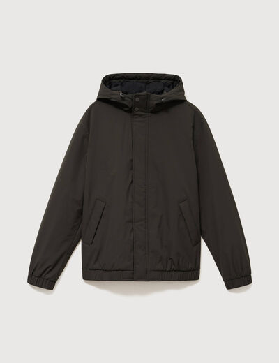 Parka coupe r&eacute;guli&egrave;re &agrave; capuche vert kaki homme