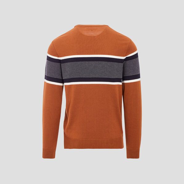 Pull manches longues marron homme