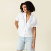 T-shirt manches courtes brodé blanc femme