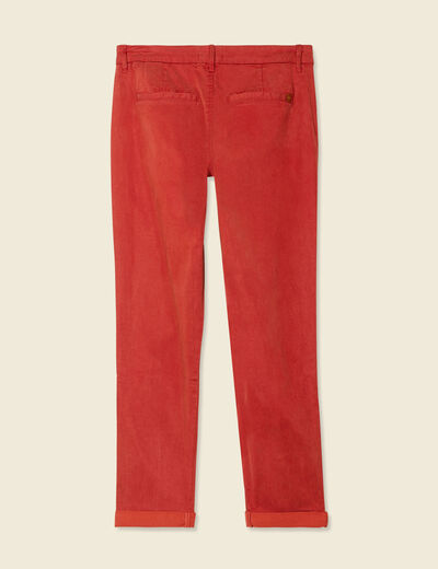 Chino 7/8&egrave;me taille standard orange fonc&eacute; femme