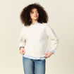Sweat manches longues ecru femme