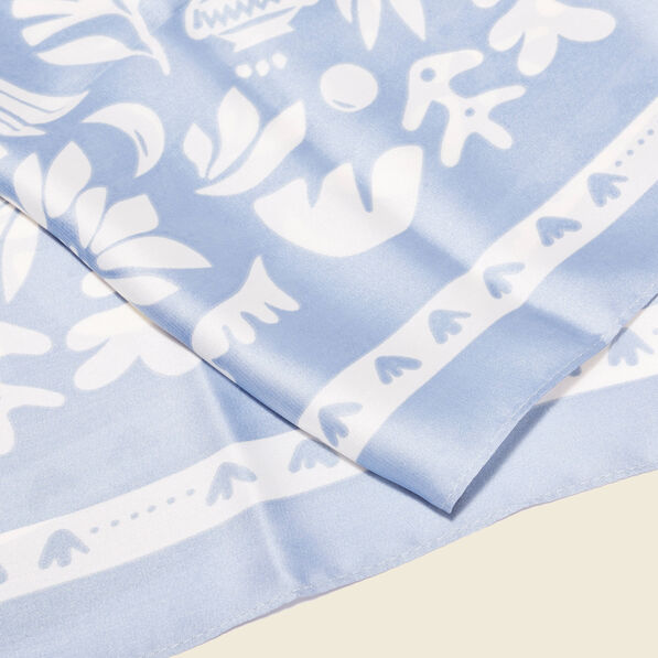 Foulard satin bleu clair femme