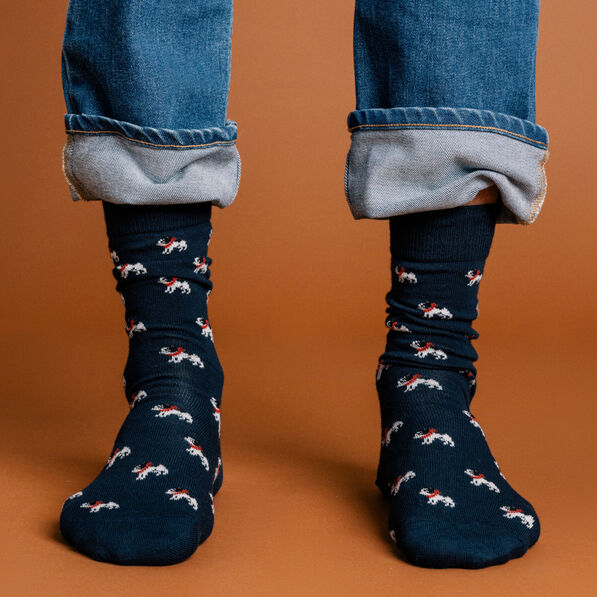 Chaussettes fabriquées en France bleu foncé homme