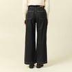 Jeans large taille haute denim gris femme