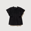 Blouse ample col montant manches courtes noir femme