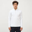 Polo droit manches longues blanc homme