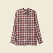 Chemise manches longues col v fluide bordeaux femme