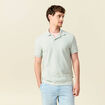 Polo cintr&eacute; manches courtes en coton vert clair homme