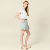 Short paperbag ceinturé vert pastel femme