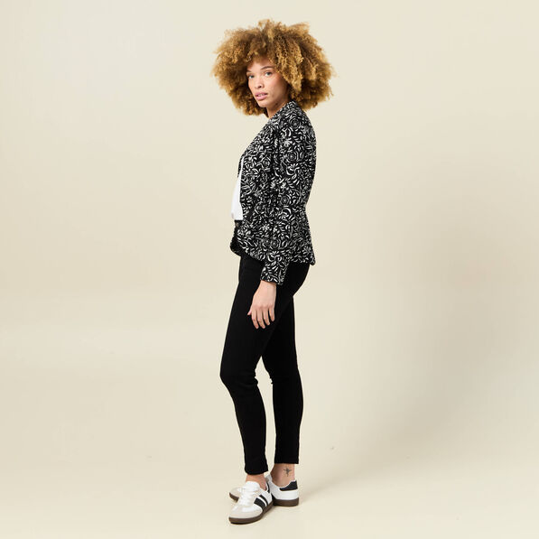Gilet manches longues noué noir femme
