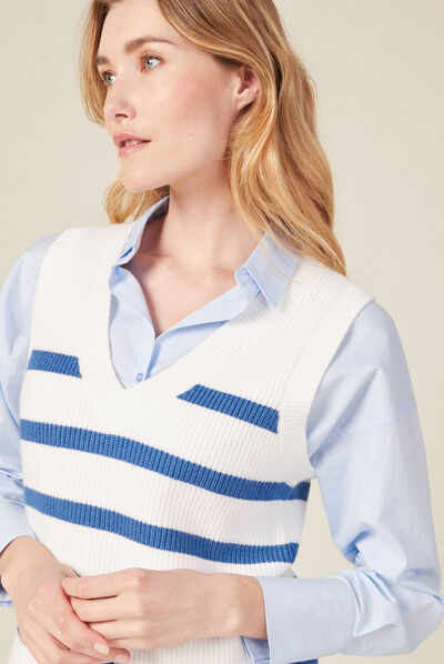 Pull éco-responsable ecru femme