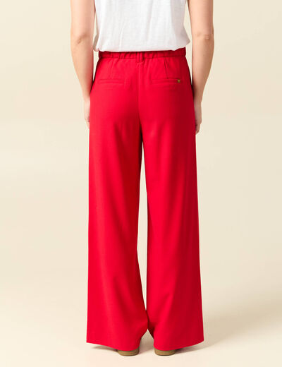 Pantalon loose taille standard fluide rouge femme