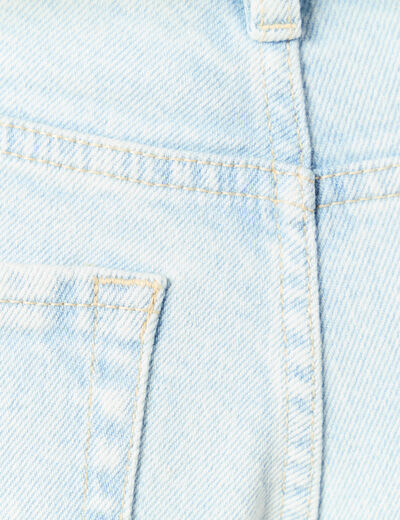Jeans large taille haute denim snow bleu femme