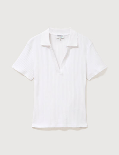 Polo manches courtes blanc femme