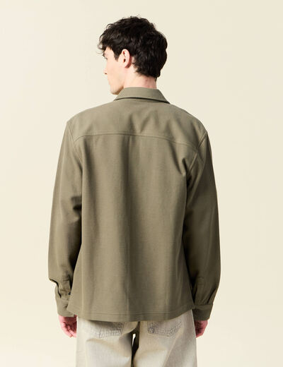 Surchemise manches longues vert kaki homme