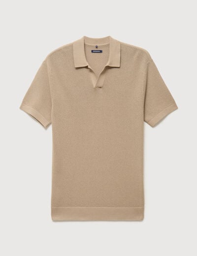 Polo manches courtes beige homme
