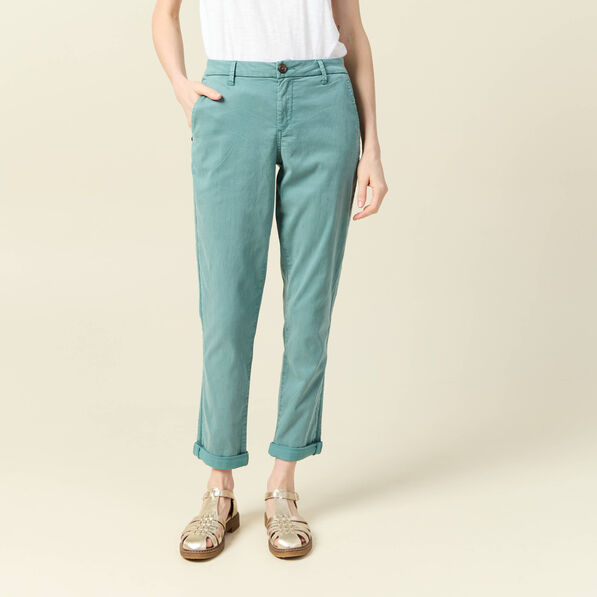 pantalon chino instinct vert fonce femme Pantalon chino Instinct vert foncé femme