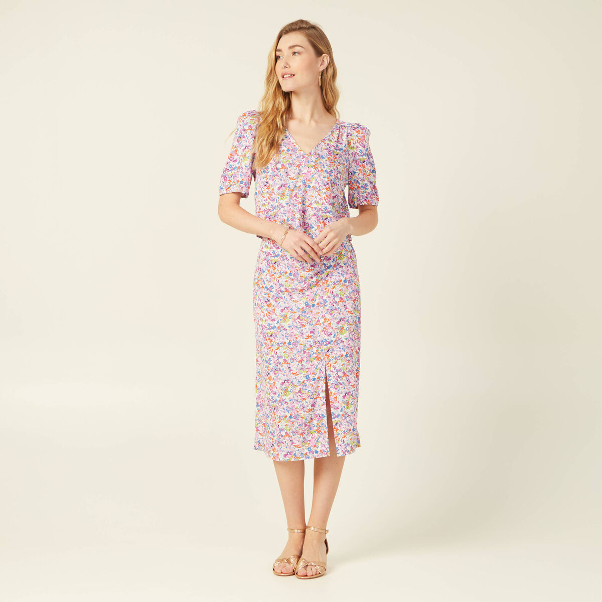Blouse manches courtes rose femme