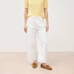 Jeans barrel taille haute 7/8&egrave;me denim blanc femme