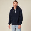 Sweat à capuche sherpa bleu marine homme