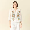 Blouse manches 3/4 blanc femme